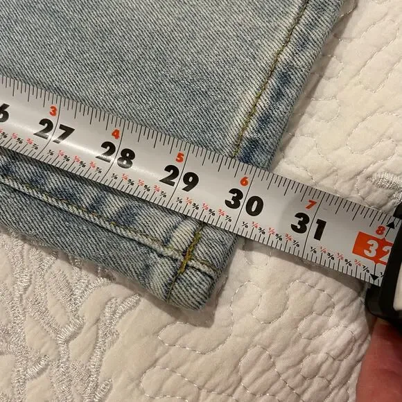 Baggy Jeans Women 8/29R Stone Wash Denim High Rise Distressed Streetwear - Picture 12 of 14